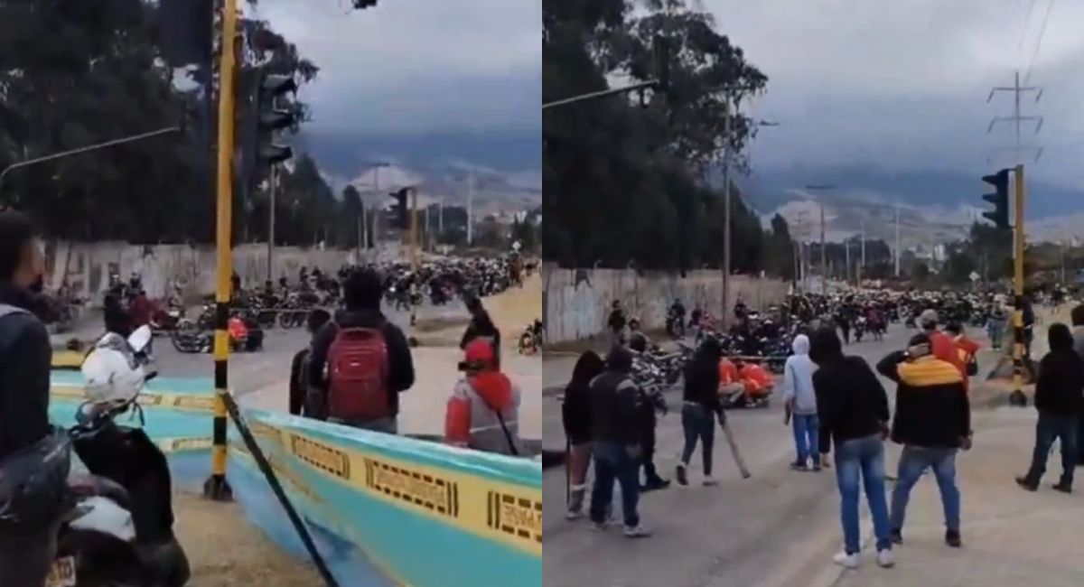 Paro de camioneros en Bogotá: video de motociclistas en el que se enfrentan a piedra por bloqueos en la avenida Boyacá este 5 de septiembre.