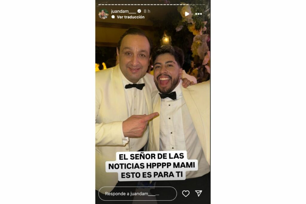 'JuanDa', influencer, se tomó foto con Jorge Alfredo Vargas en boda de Tafur / captura de pantalla instagram @juandam___