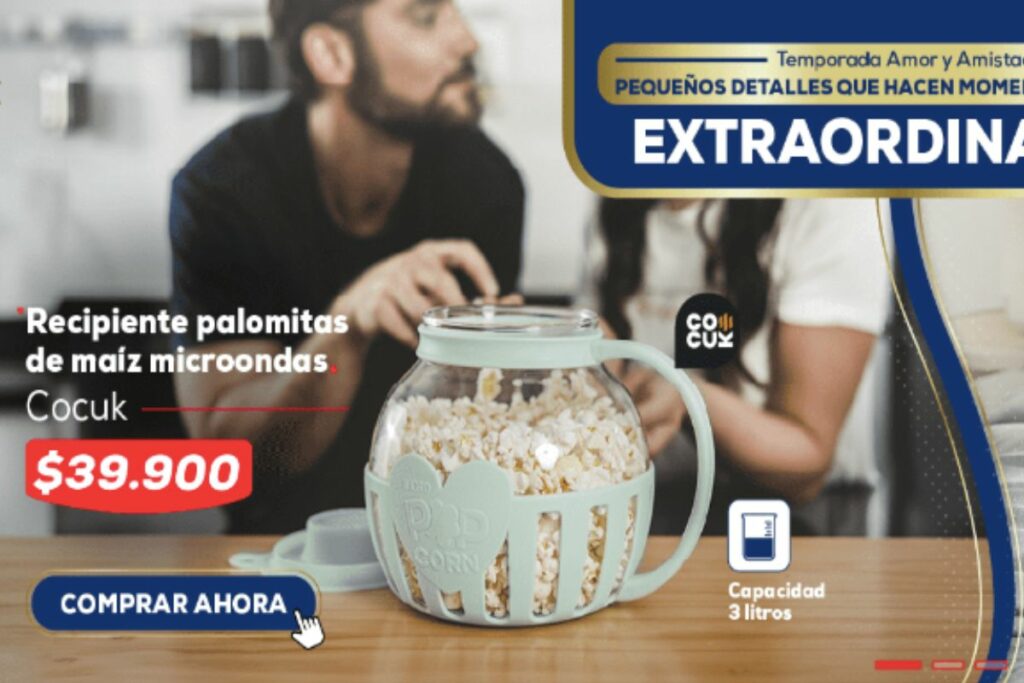 Nuevo recipiente de D1 para hacer palomitas / Foto de página web
