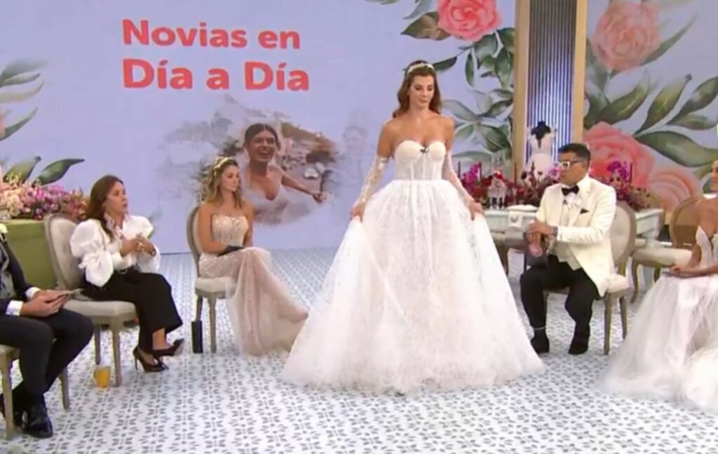 Por primera vez Carolina Cruz se viste de novia. Foto: captura de pantalla.