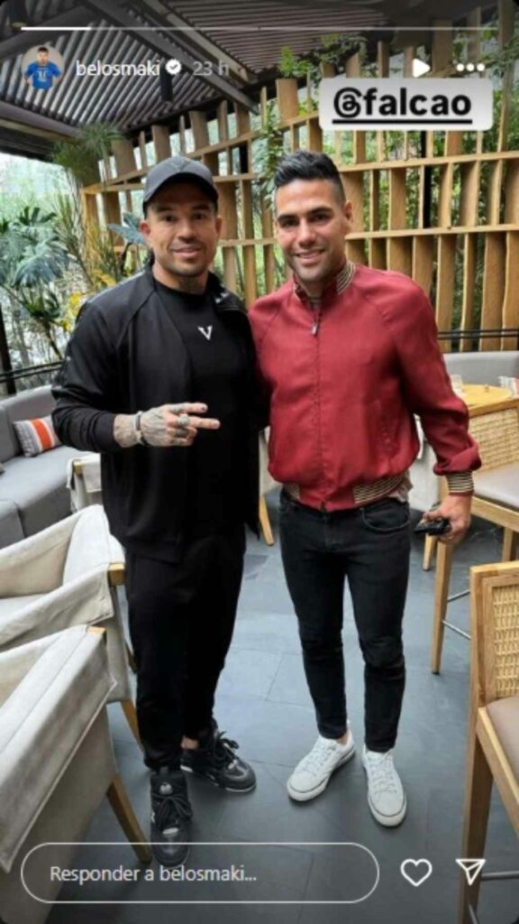 Falcao con Be, del Desafío, en 2024./ Instagram @belosmaki