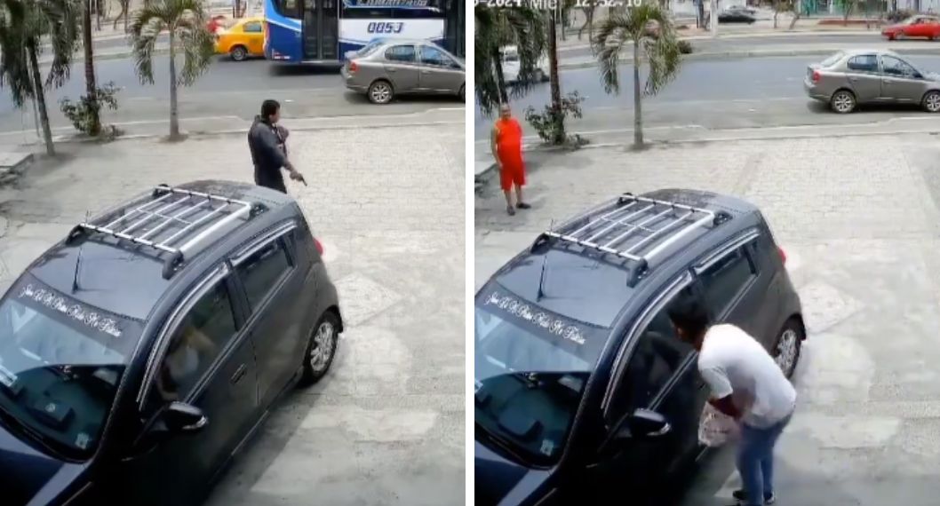 Policía en Ecuador mató a tiros a ladrón que robaba a mujer en carro