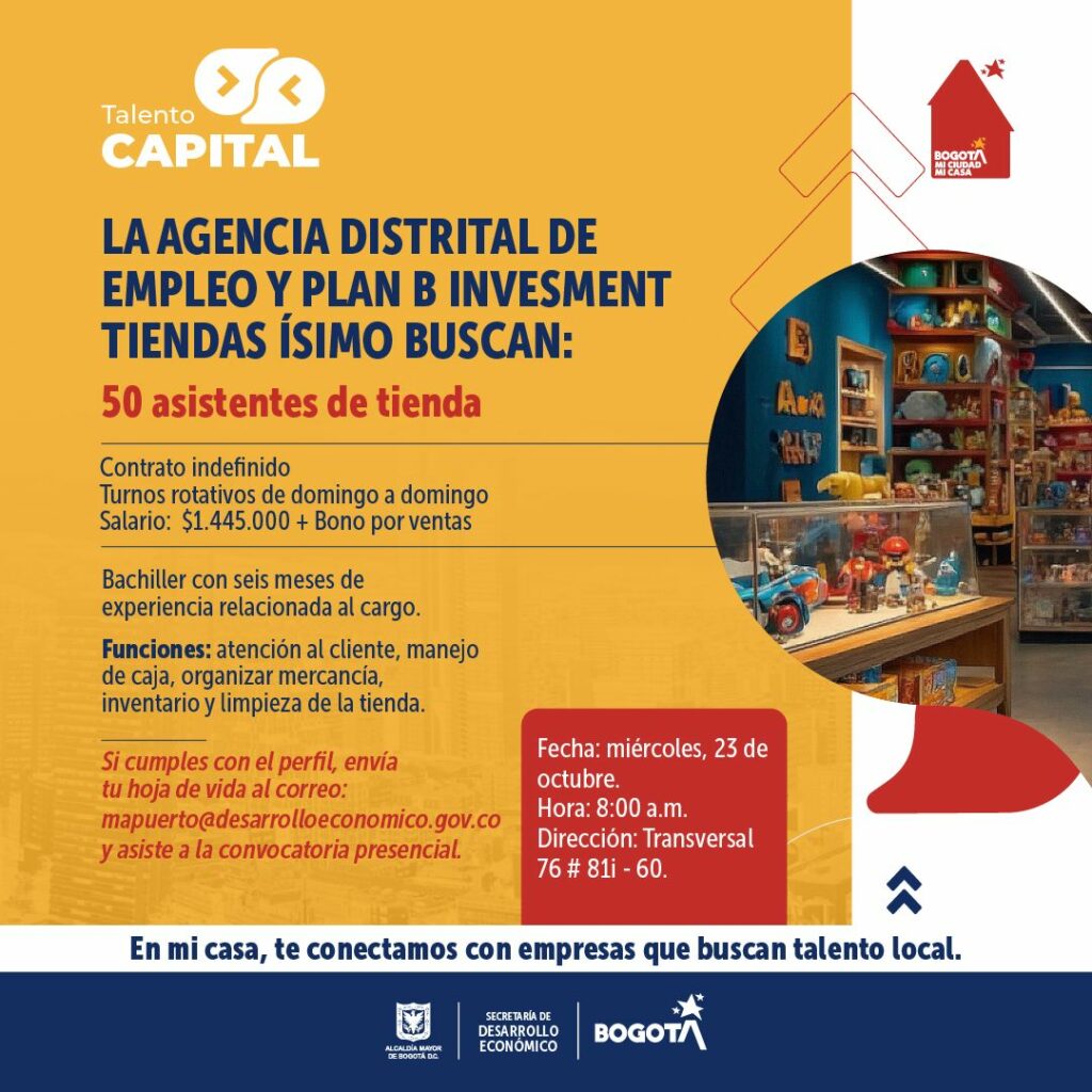 Oferta laboral Ísimo en Bogotá