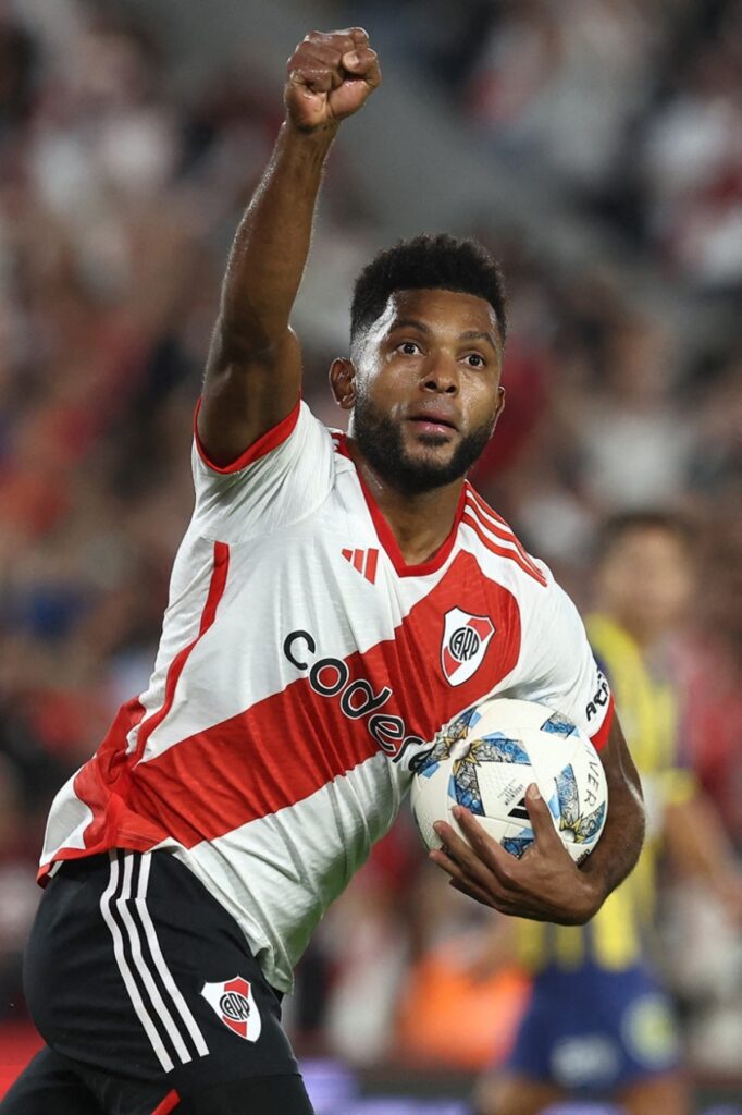 Miguel Borja, figura de River Plate. / AFP