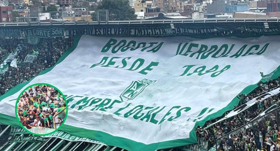 Hincha de Nacional cayó de tribuna en El Campín en partido contra Fortaleza hoy