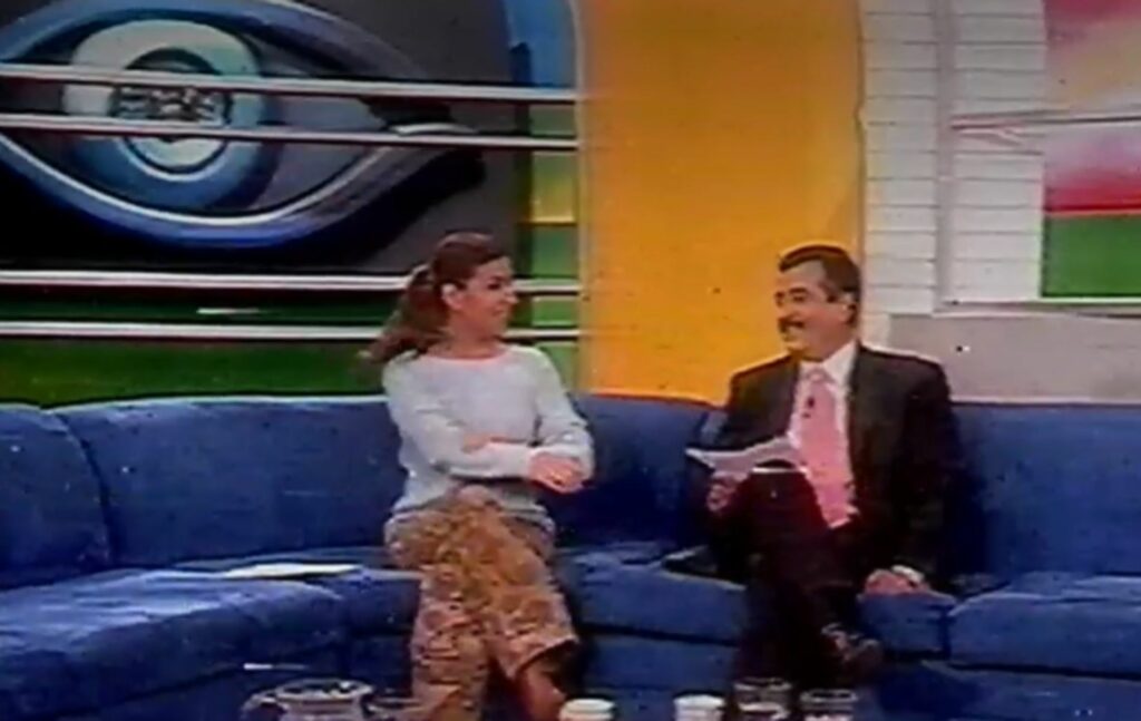 Así lucía Javier Hernández Bonnet cuando presentaba 'Día a día', de Caracol TV con Marcela Sarmiento.