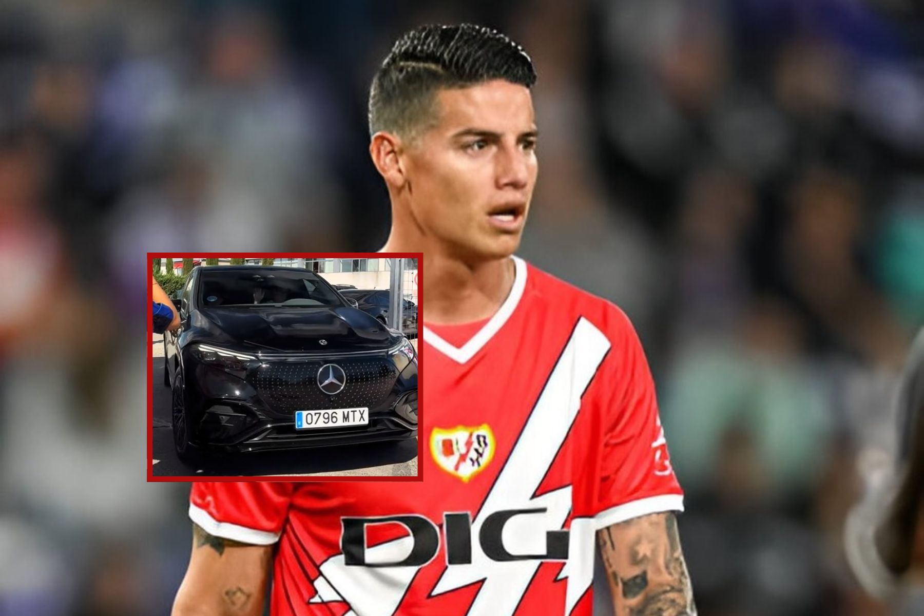 James Rodríguez y su carro en España.