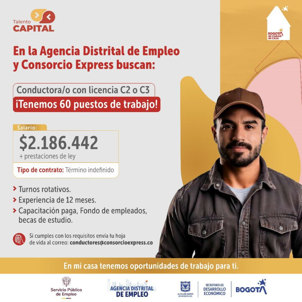 Vacantes para conductores / Agencia Distrital de Empleo