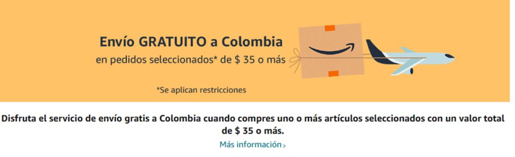 Envíos gratis a Colombia de Amazon.