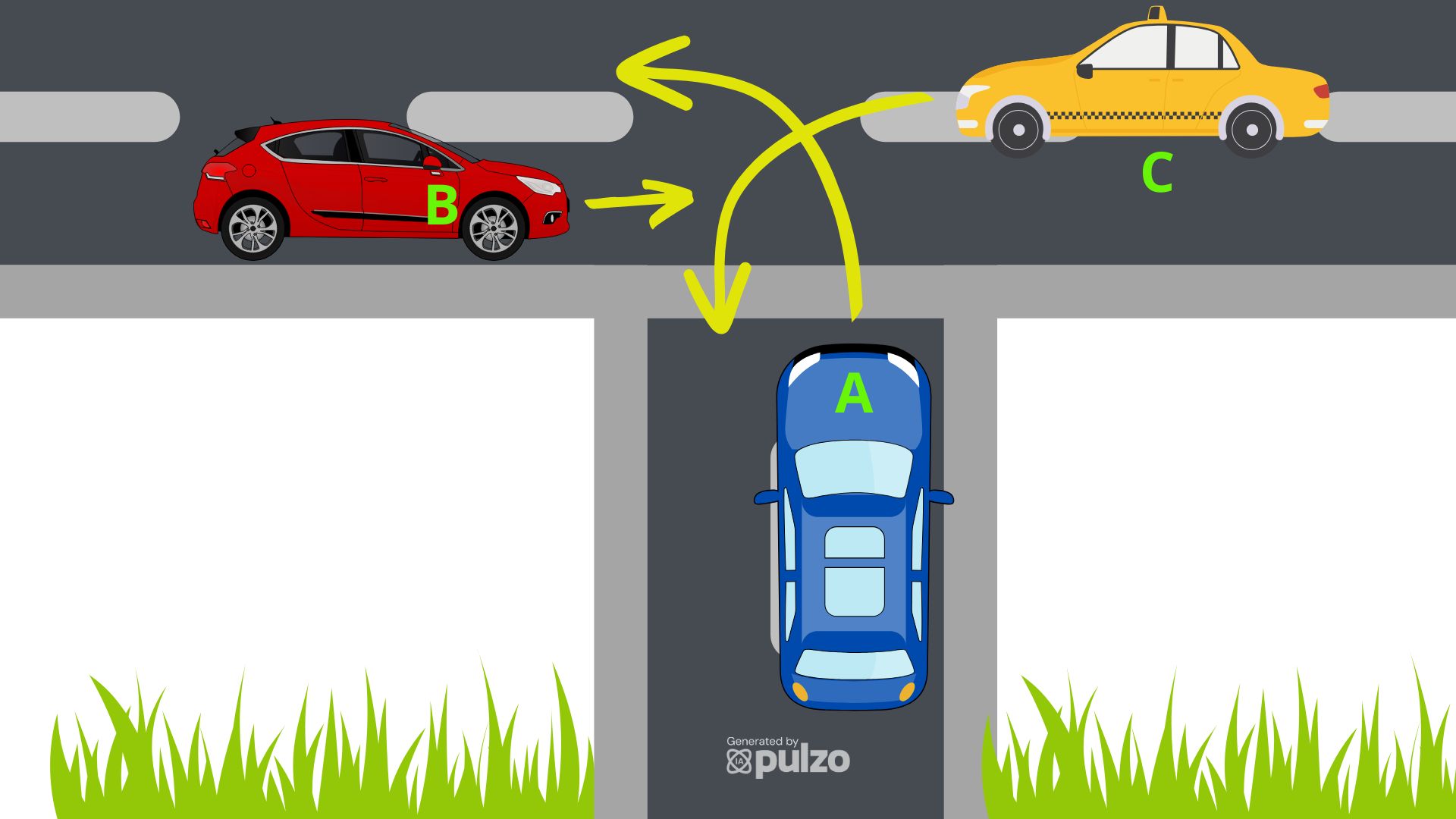 Foto de carros en nota de qué carro tiene prioridad para cruzar en intersección en Colombia.