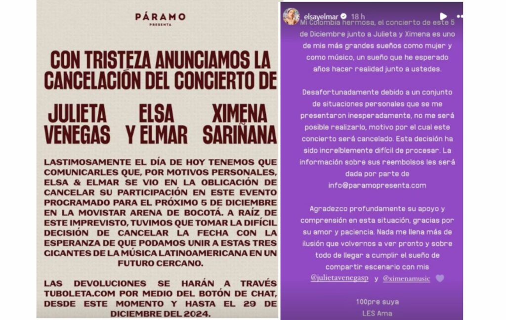 Comunicado de Julieta Venegas.