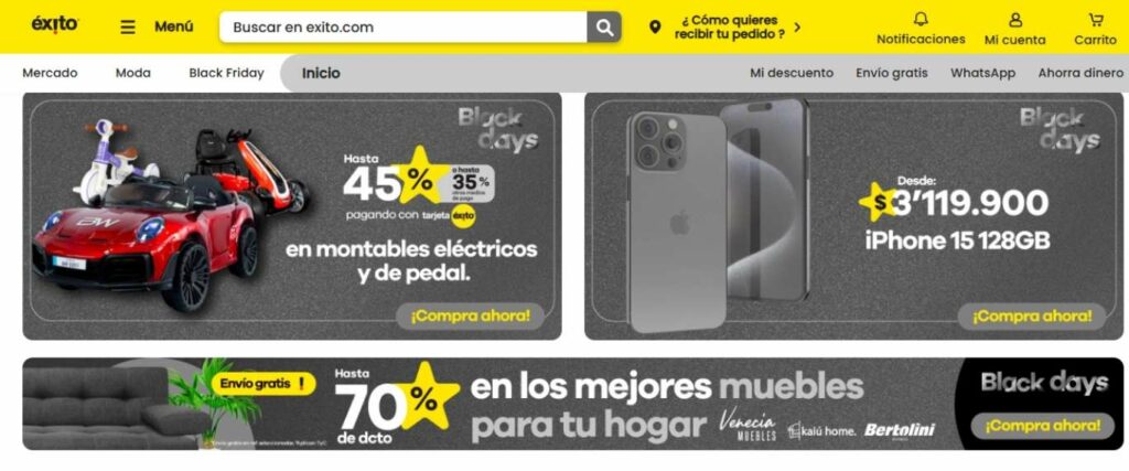 Promociones en Éxito hasta en 70 por ciento. / Éxito