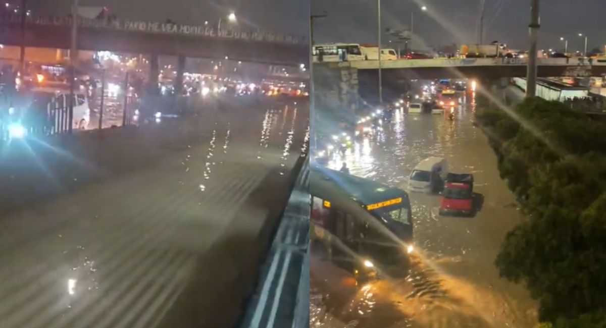 Lluvias en Soacha: aguacero este viernes 22 de noviembre causa inundación que afecta las estaciones de Transmilenio de Terreros y San Mateo.