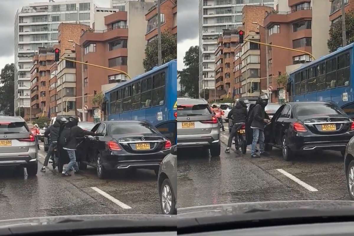 Foto de atraco, en nota con video en Bogotá de cómo fue atraco con armas a luz del día en carrera Séptima