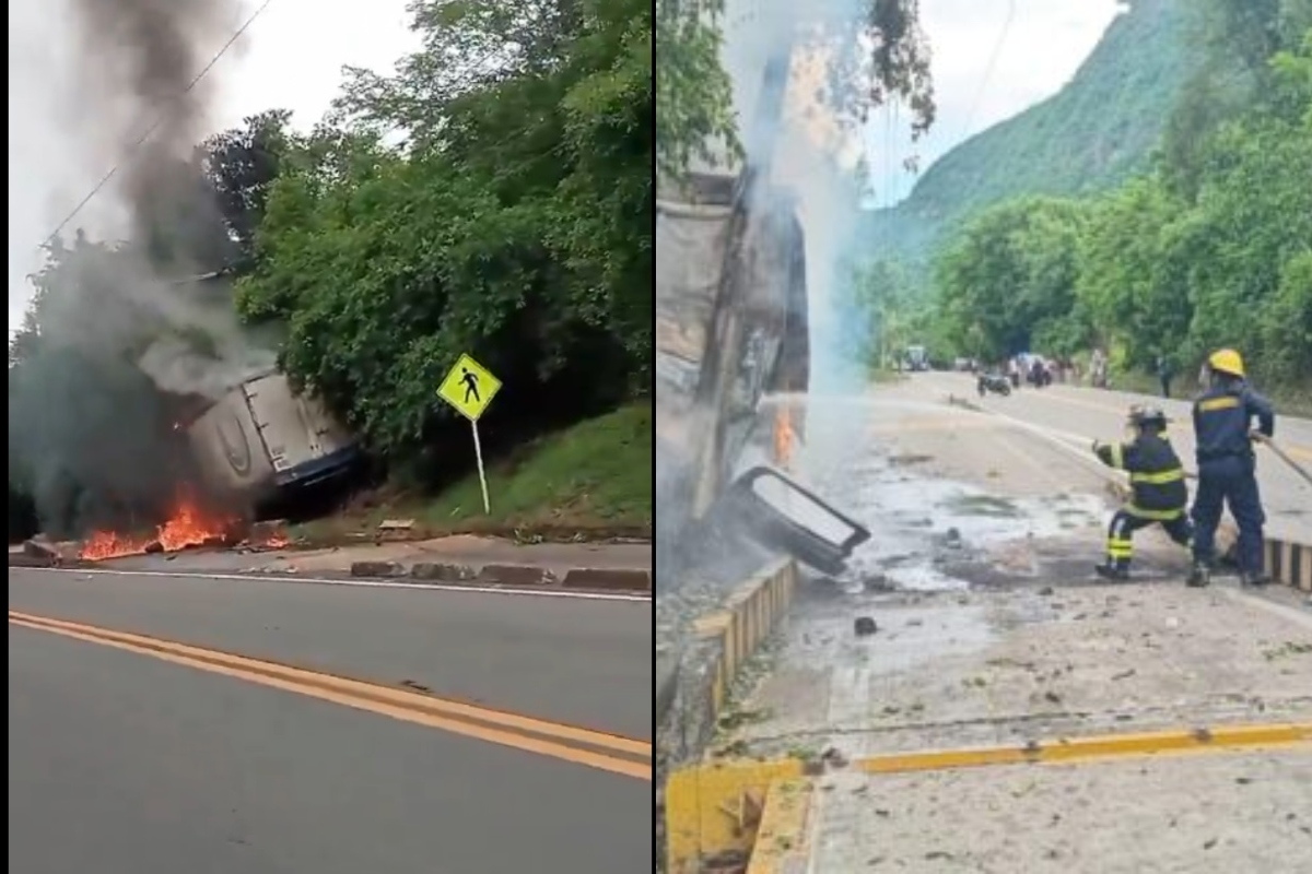 Accidente hoy vía Apulo La Mesa: conductor perdió el control y murió en incendio