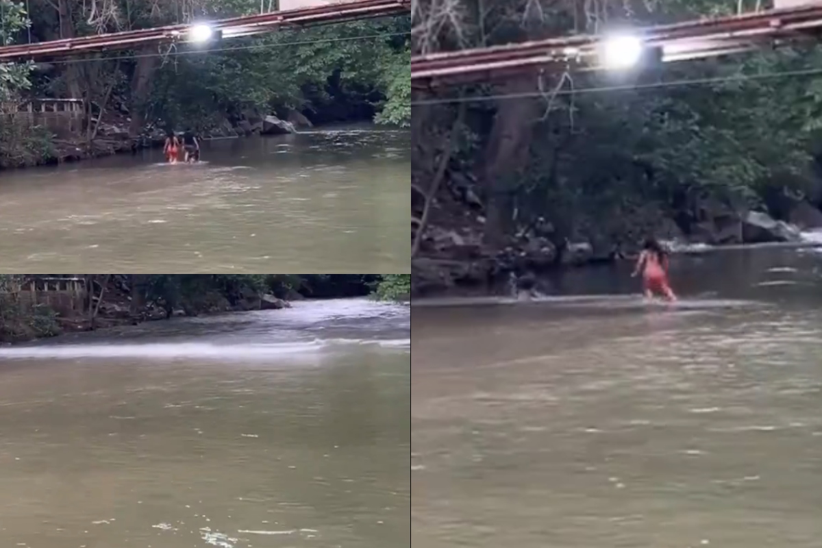 Video: creciente en río de Ciénaga por poco se los lleva y a su perro