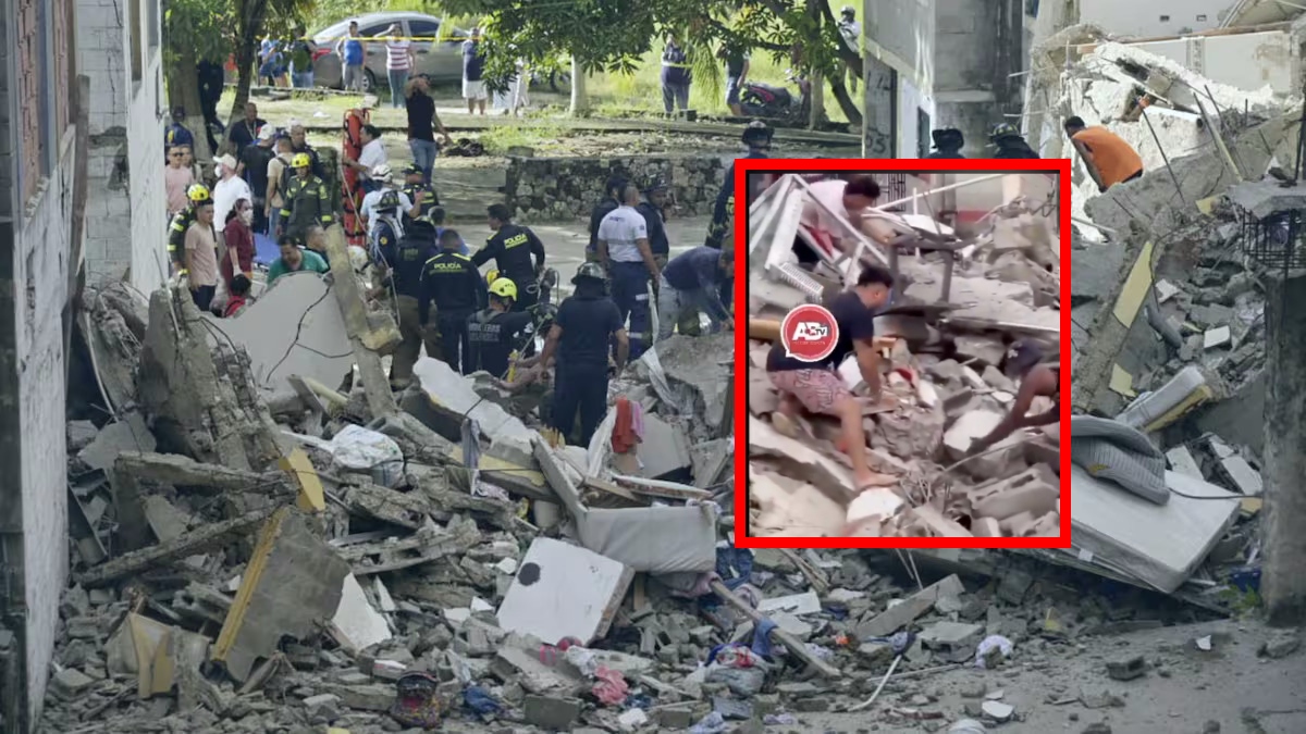 Tragedia en edificio de Barranquilla: difunden video de hombre en escombros