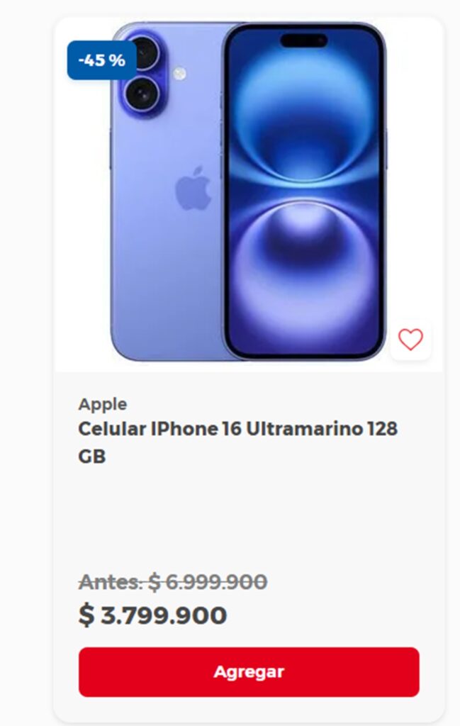 Descuentos en celulares. / Captura de pantalla.