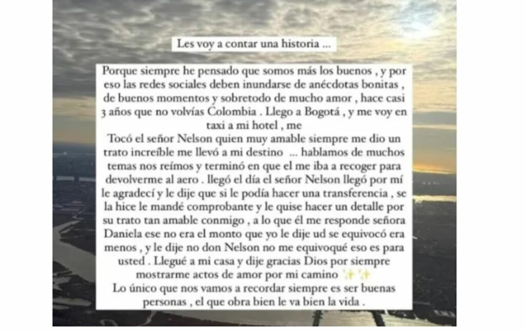 Mensaje de Daniela Ospina,