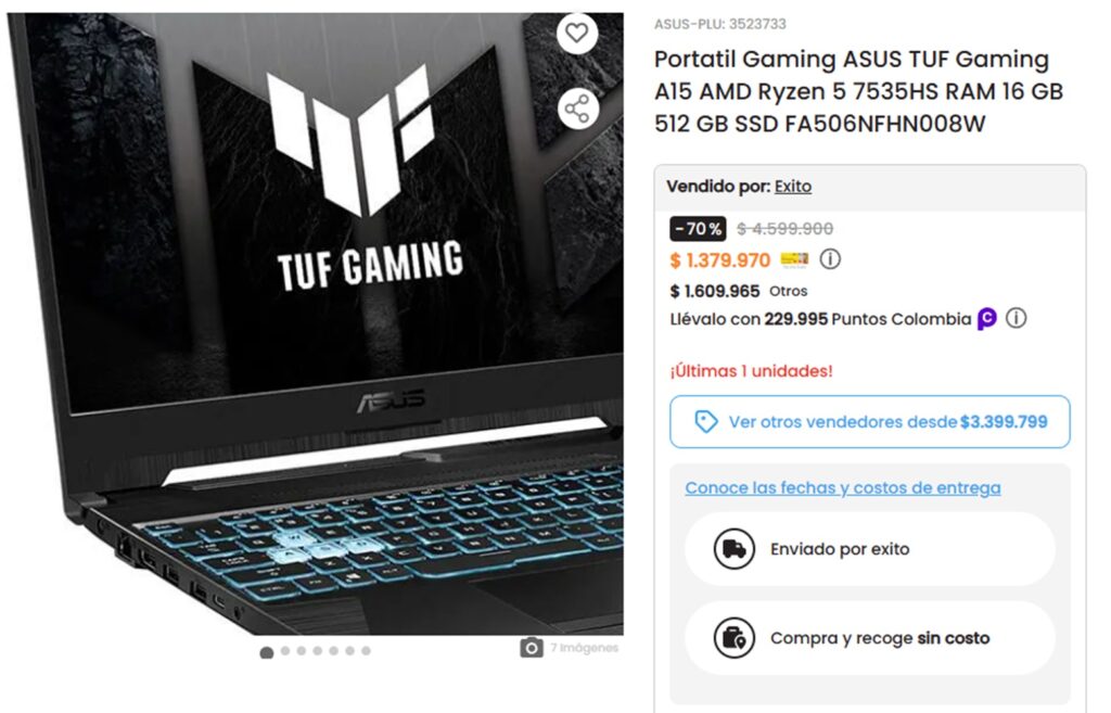 Computador Asus. / Éxito