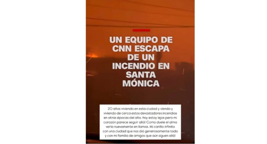 Claudia Bahamón publicó mensajes por incendios en Los Ángeles / captura de pantalla
