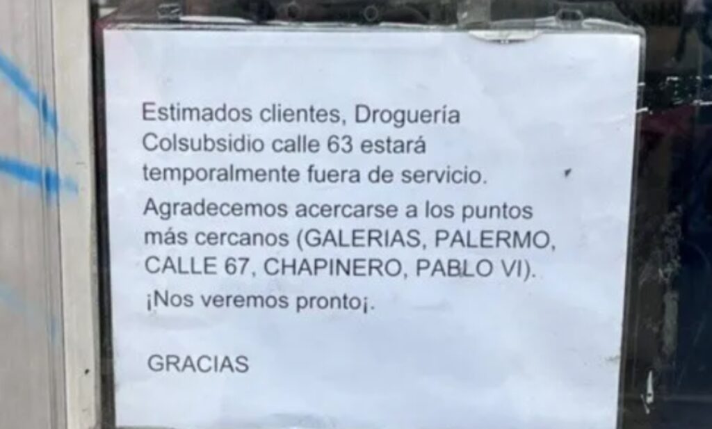 Anuncio de Colsubsidio, Chapinero. Foto: tomada de Red+ Noticias.