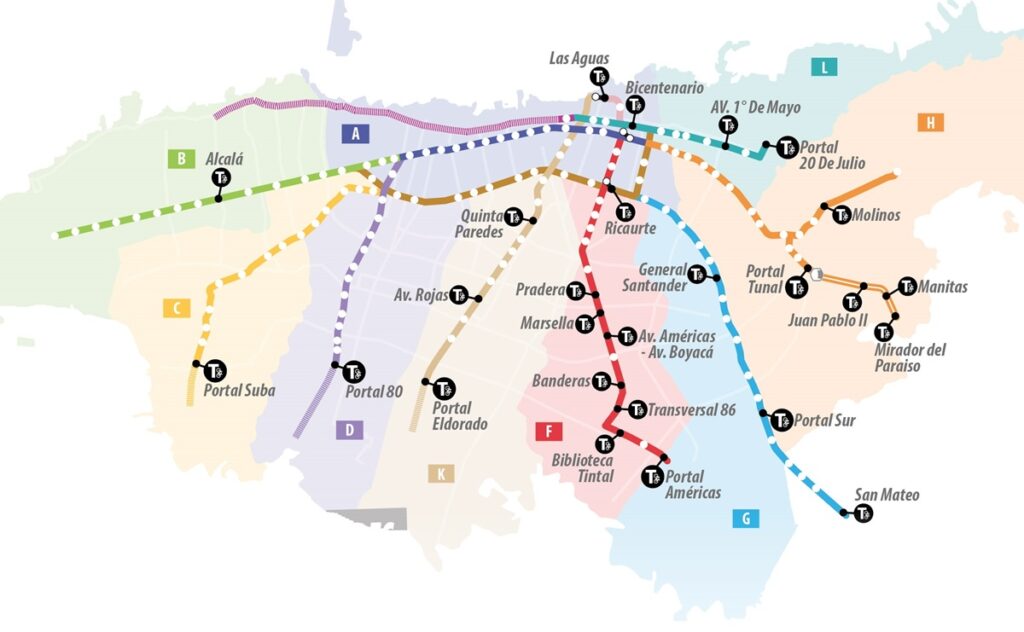 Mapa Cicloparqueaderos Transmilenio