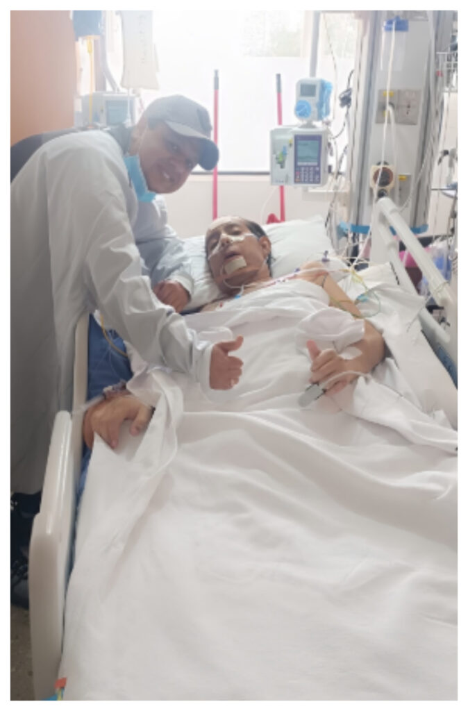 Rafael Santos publicó desgarradora foto de Miguel Díaz, hijo de Diomedes, en UCI/Foto: Instagram @rafaelsantosdiazoficial.