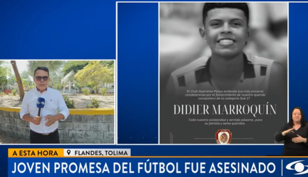 Asesinaron a joven futbolista en Flandes, Tolima/Foto: Noticias Caracol.