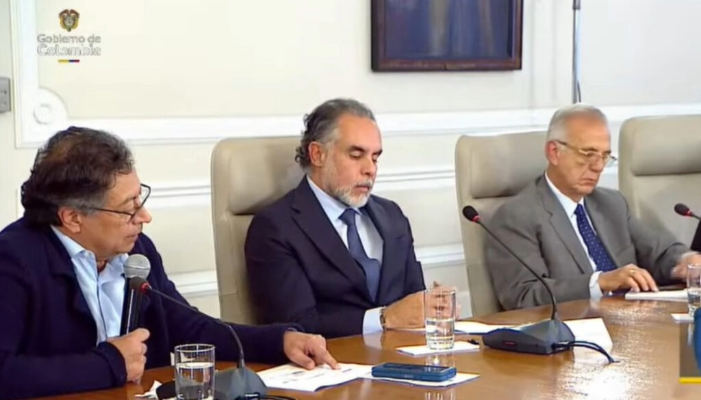 Benedetti y Petro juntos en consejo - Captura Presidencia.
