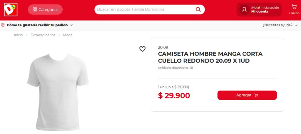 Captura de pantalla de la página de D1