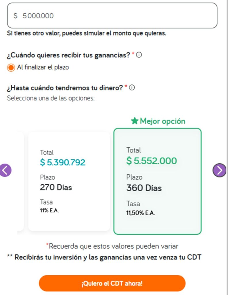 Inversión en Banco W.