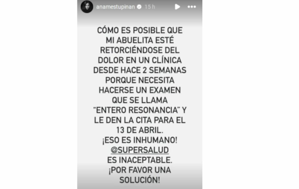 Ana María Estuipiñán suplica ayuda por la salud de su abuela.