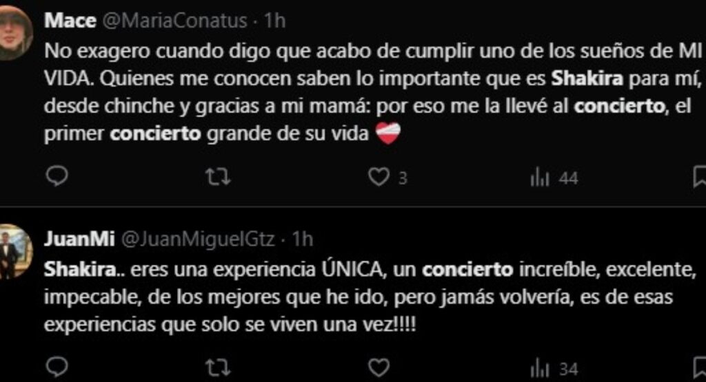 Reacciones de asistentes a concierto de Shakira en Bogotá