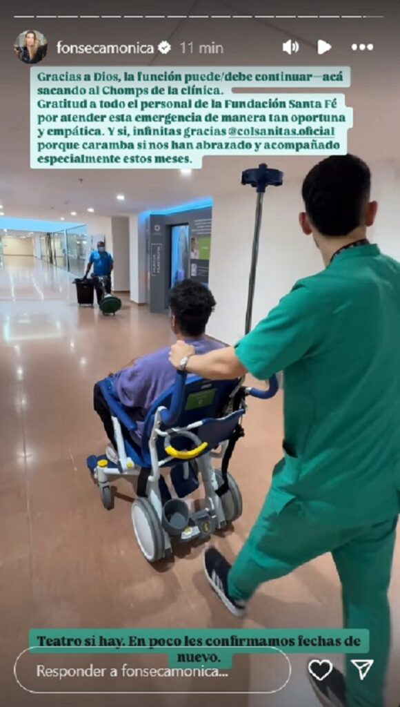 Así se salió Juan Pablo Raba de su hospitalización. Foto: Mónica Fonseca.