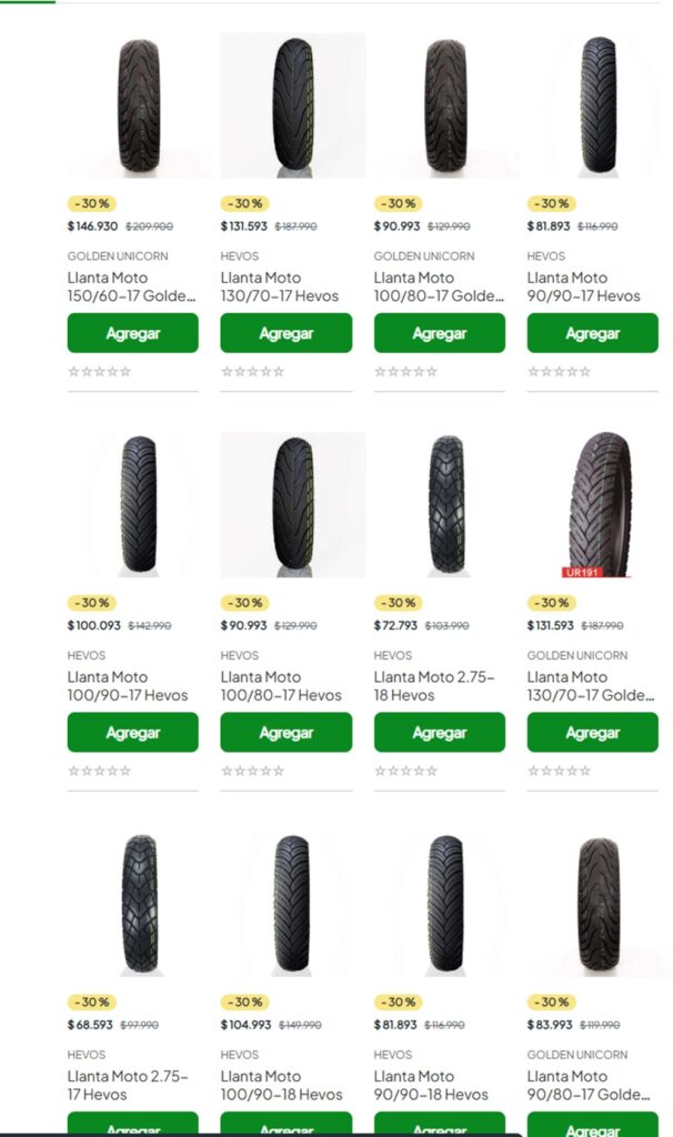 Precios de las llantas en Jumbo.