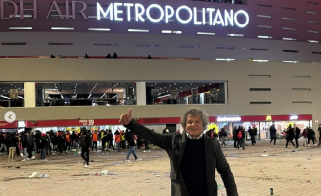 Gamero estuvo en el partido Atlético de Madrid vs. Real Madrid/Foto: Instagram Alberto Gamero.