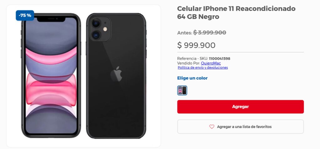 Descuento de iPhone.