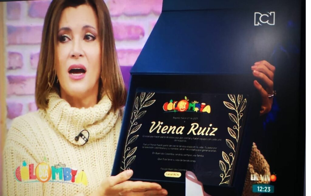Viena Ruiz se despide de la televisión colombiana. Foto: Canal RCN.