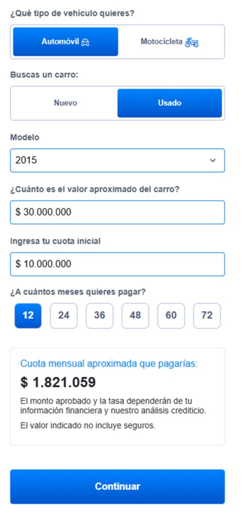 Crédito para carros usados.