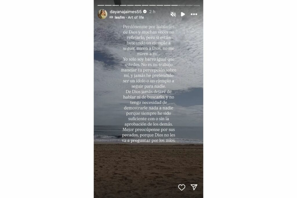 Dayana Jaimes mensaje en Instagram / Instagram: @dayanajaimes55