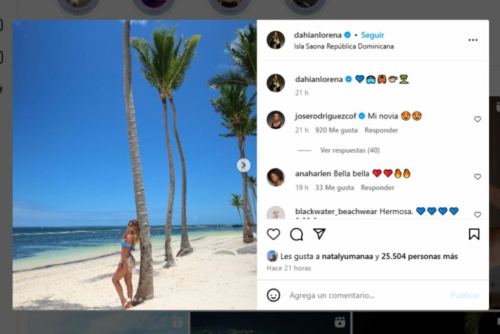 Redes socailes de 'Yaya' Muñóz / Instagram: @dahianlorena