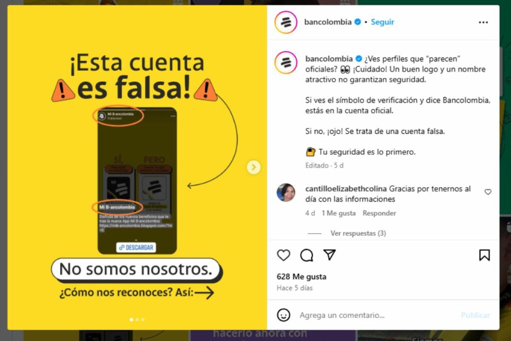 Bancolombia / Instagram: @bancolombia