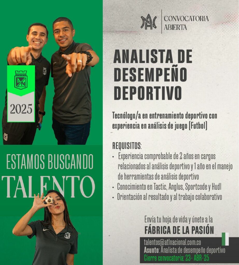 Vacante en Atlético Nacional / LinkedIn Atlético Nacional