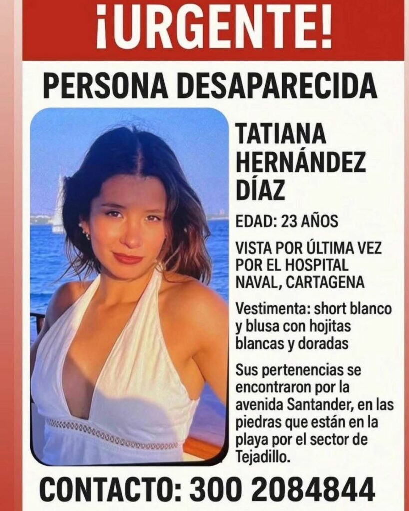 Cartel sobre desaparición de Tatiana Hernández / X de @nicalibe