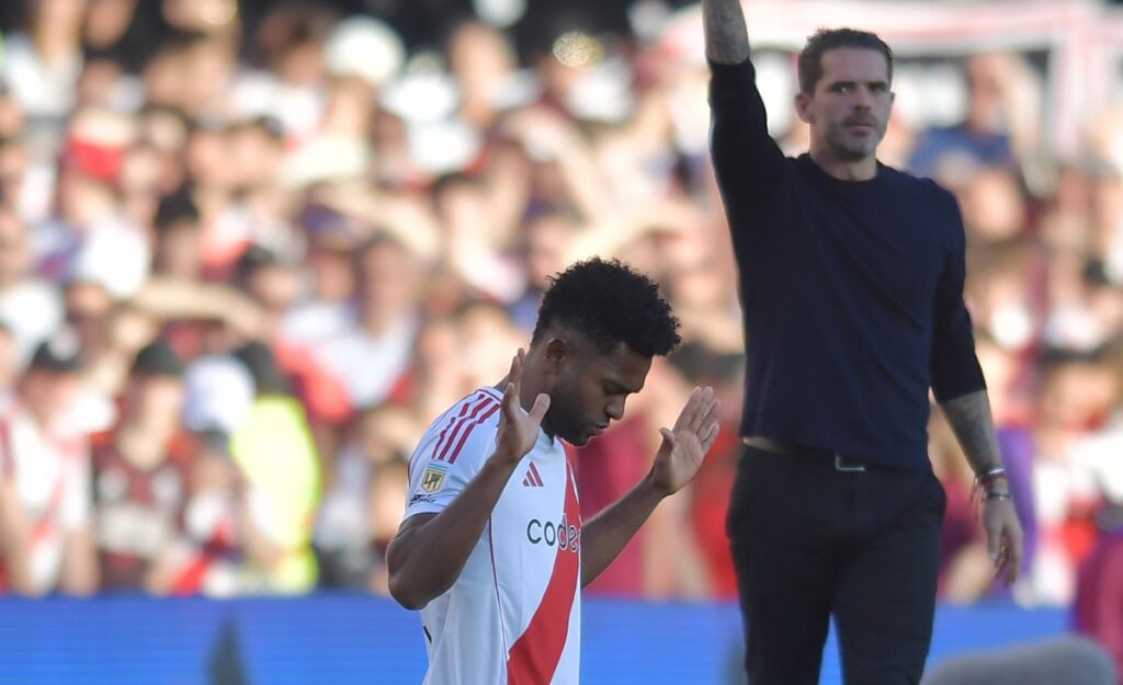 Miguel Borja, delantero de River Plate / Getty Images