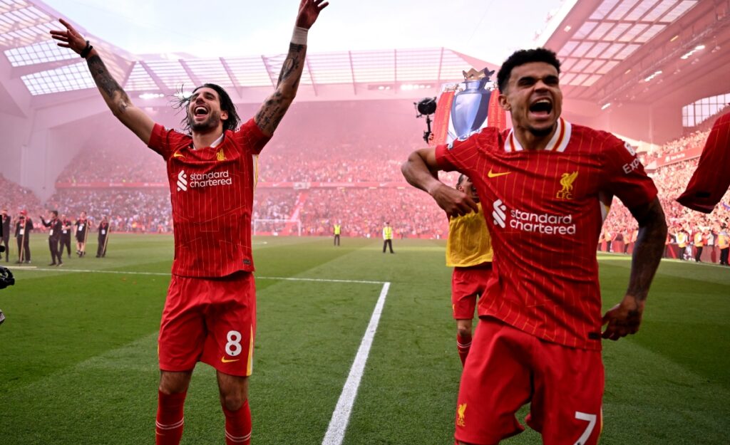 Luis Díaz, campeón de Premier League en Liverpool / Getty Images