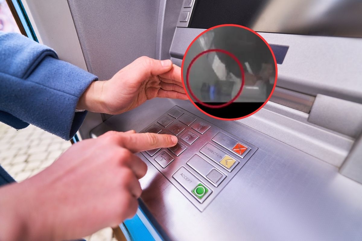 Imágenes de unos ladrones que roban a una persona en un cajero, bajo la modalidad de 'tarjetazo'
