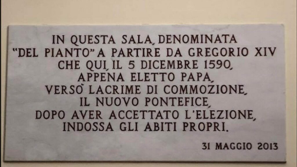 Inscripción conmemorativa en la "sala de las lágrimas" / Vatican News