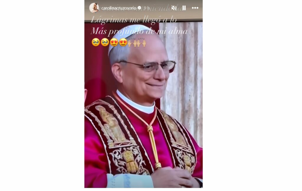 Reacción de Carolina Cruz a la elección del papa.